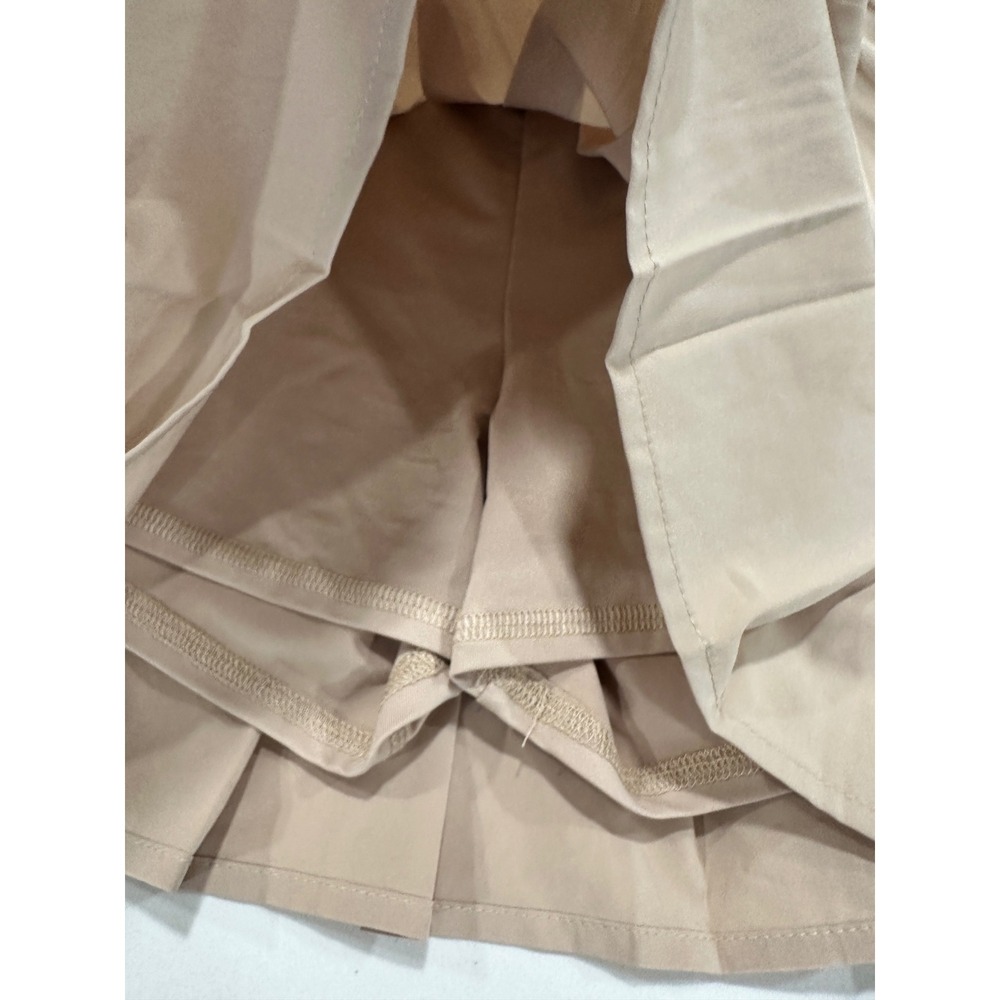 Vanilla Star Womens Tan Beige Pleated Tennis Skort Active Mini Skirt Size M - Picture 2 of 3